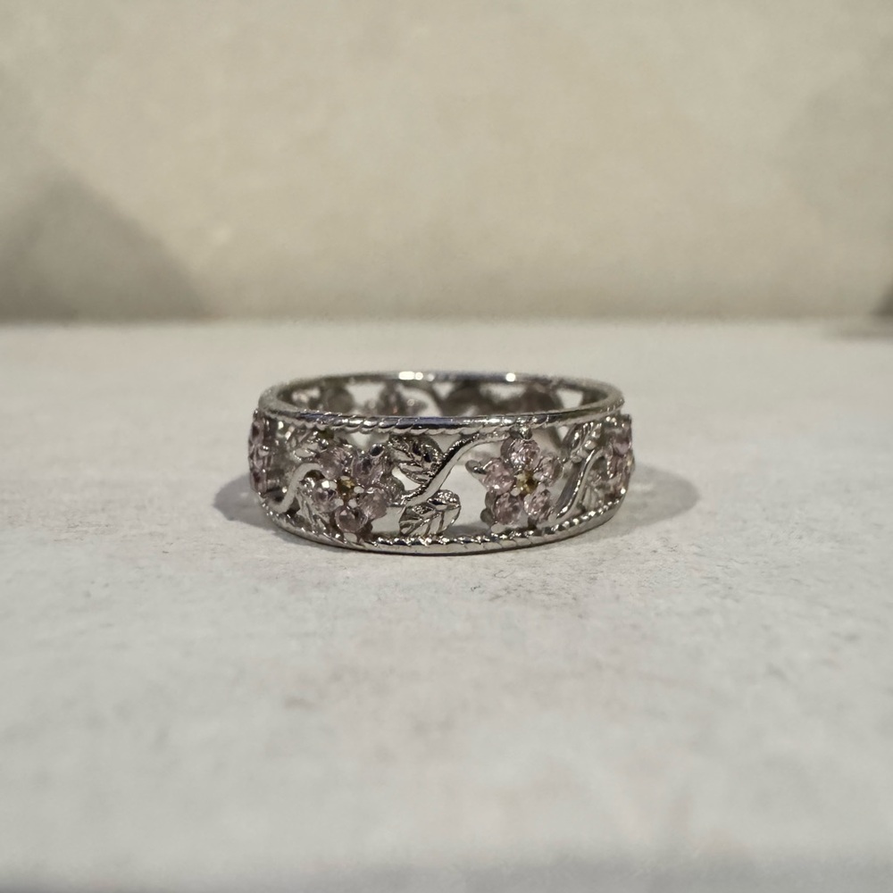 S925 Sterling Silver Floral Ring